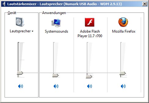 Der Lautstärkemixer von Windows