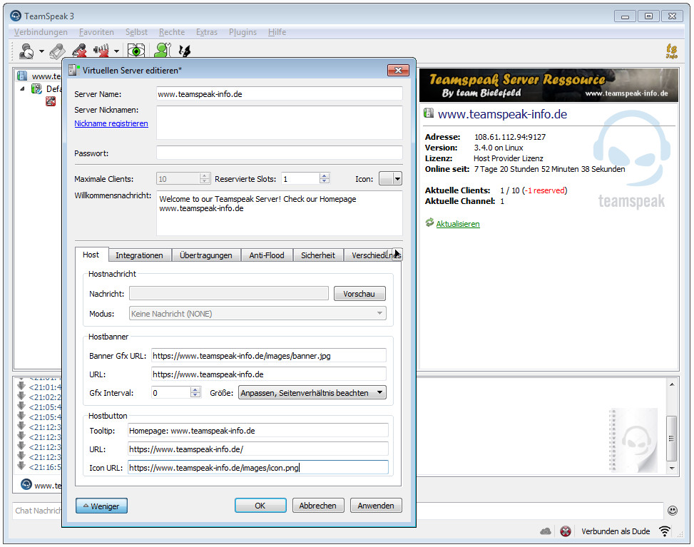 Teamspeak 3 Kostenlos Hosten Teamspeak 3 TS3 Server MVFG