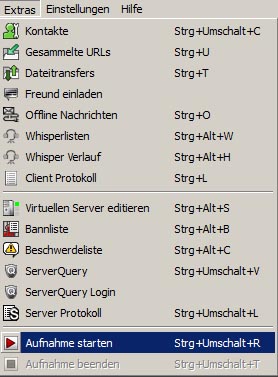 Aufnahme auf Teamspeak 3 Server