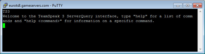Teamspeak 3 Serverquery Login mit Putty verbunden