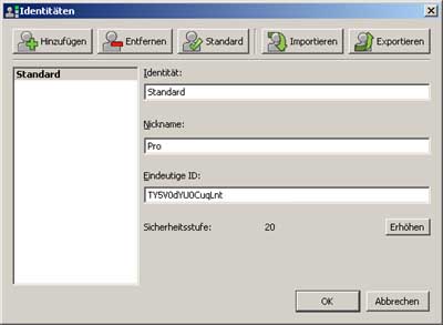 Teamspeak 3 Sicherheitsstufen und Identitäten