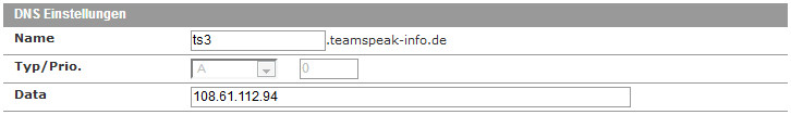 TS3 Server Domain A Record
