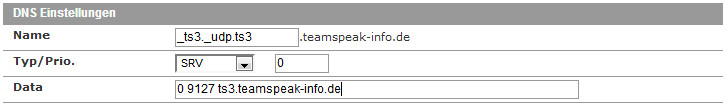 TS3 Server Domain SRV Record