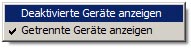 Deaktivierte Geräte anzeigen